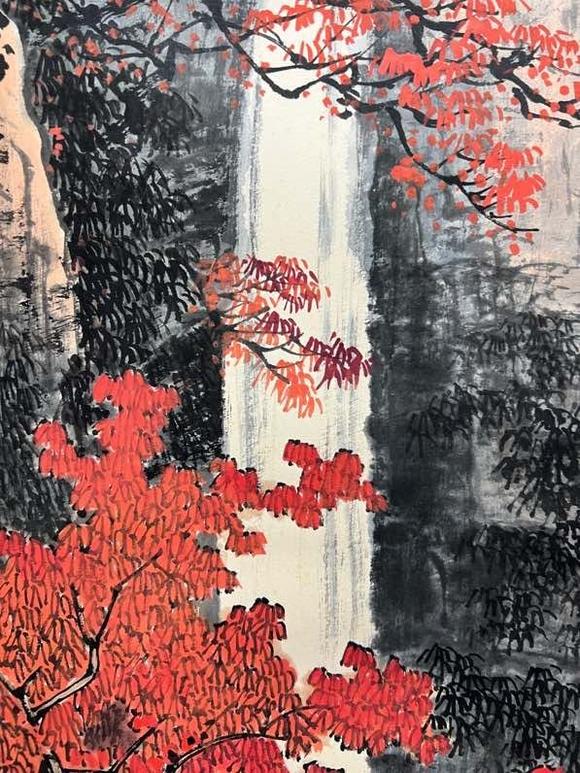 日本松町古美白雪石 飛瀑圖