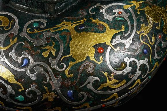 日本東競(jìng)株式會(huì)社明以前 銅錯(cuò)金銀鑲嵌獸