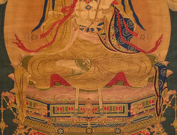 日本東競株式會社大明永樂年施 織繡菩薩唐卡