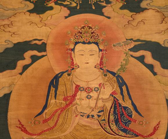 日本東競株式會社大明永樂年施 織繡菩薩唐卡