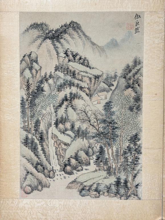東京新日本王鑑（1598-1677）　山水四開　紙本鏡片