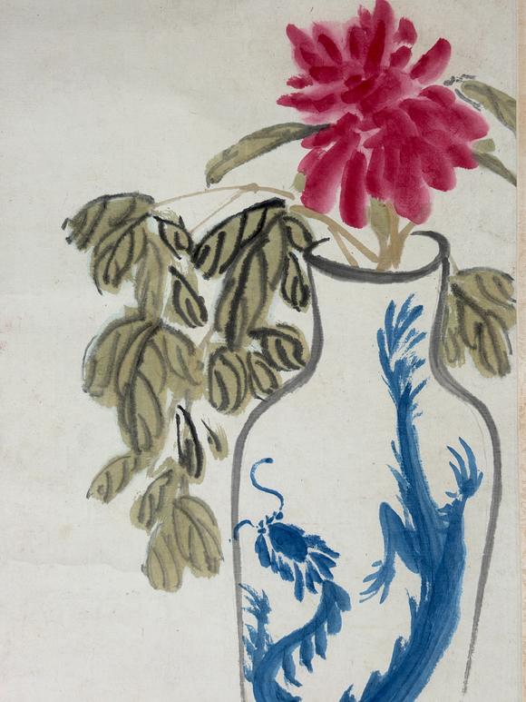 東京新日本齊白石（1864-1957）　雙壽　紙本鏡片