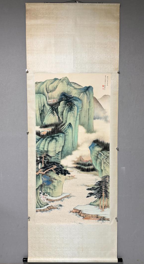 東京新日本張大千（1899-1983）　山水　紙本立軸