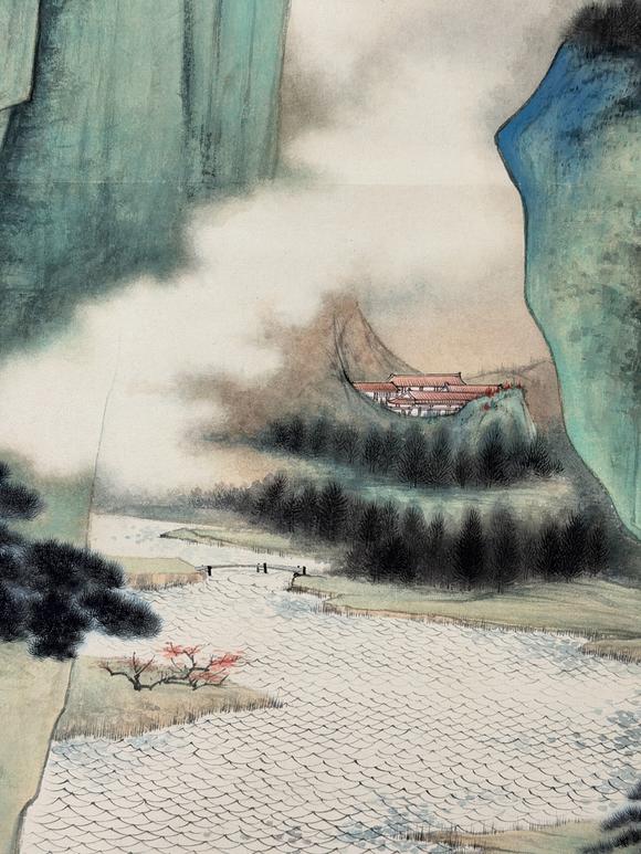 東京新日本張大千（1899-1983）　山水　紙本立軸