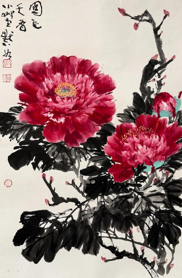 東京新日本金默如（1938-2019）　國色天香　紙本鏡心