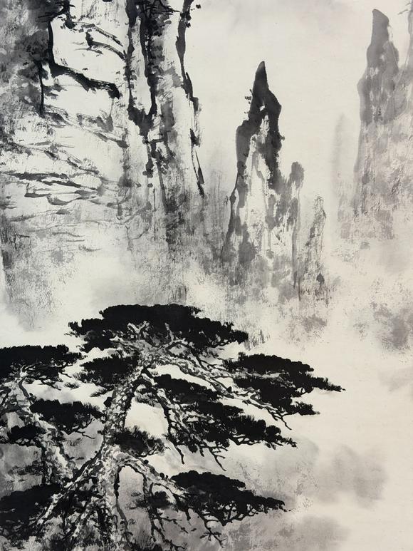 東京新日本孫永舜（b.1943）　黃山雲(yún)峰　紙本立軸