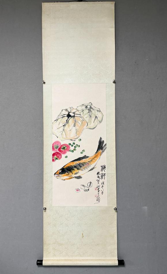 東京新日本張大壯（1903-1980）　海鮮　紙本立軸