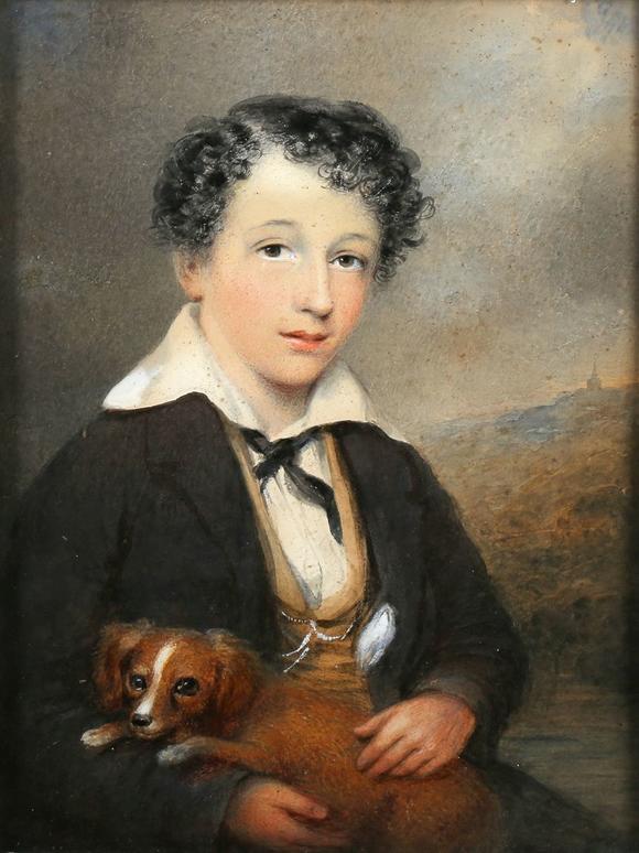 TooveysEnglish School (early 19th century) - Portrait of a young man holdin