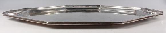 TooveysA Gorham sterling octagonal two-handled tea tray with engraved initi