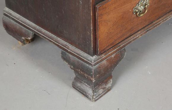 TooveysA George III mahogany secrétaire chest-on-chest, fitted with nine oa