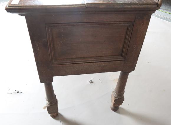 TooveysAn 18th century provincial oak dresser base, fitted with three drawe
