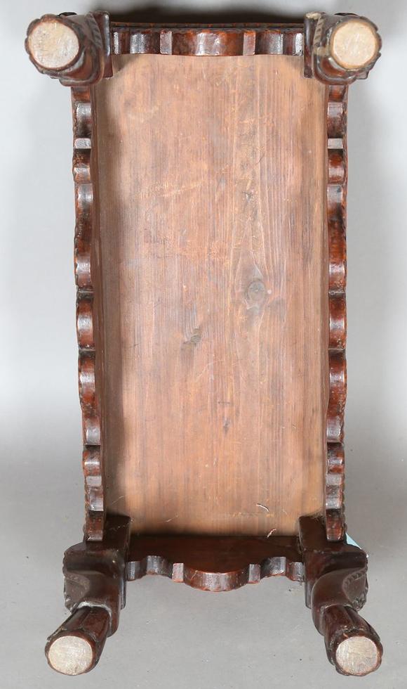 TooveysA 19th century Queen Anne style walnut rectangular stool, upholstere