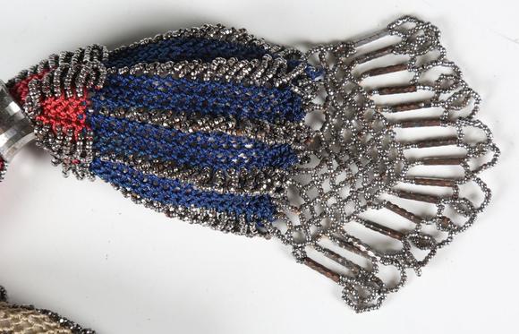 TooveysA 19th century French steel mounted and tricoloured fabric miser’s
