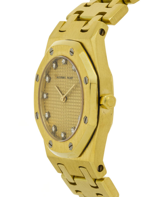 Piguet - H?tel des VentesAudemars Piguet, Royal Oak II, réf. BA 6007 0516, montre-bracelet en or 750 avec index sertis de diamants, circa 1981