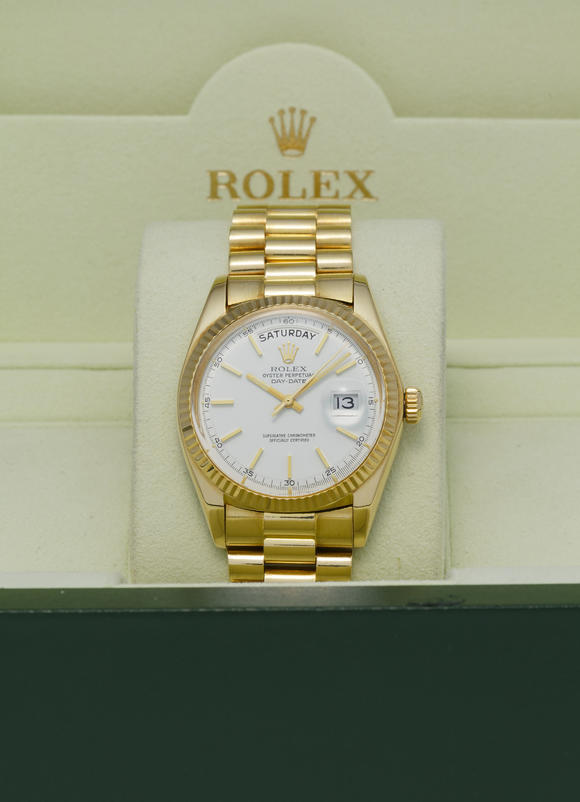Piguet - H?tel des VentesRolex, Day-Date, réf. 1803, montre-bracelet en or 750, circa 1975