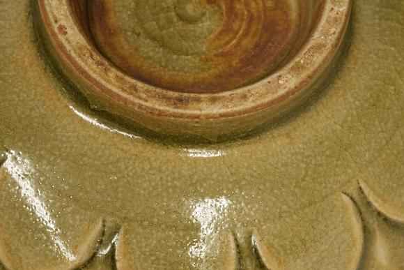 京都祇園會(huì)拍賣 宋 耀州窯 蓮瓣紋茶碗 銀覆輪 日本桐箱附 本物保證
