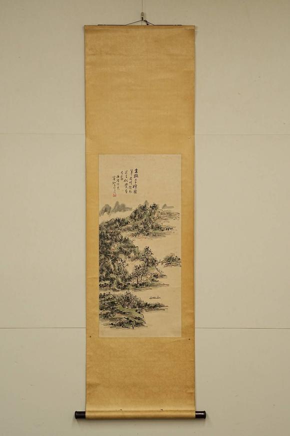 京都祇園會拍賣黃賓虹 山水人物圖 紙本掛軸