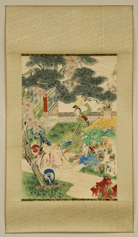 京都祇園會拍賣胡也佛 人物圖 紙本鏡心