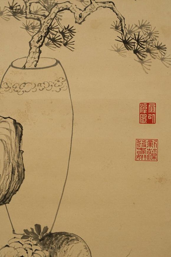 京都祇園會拍賣愛新覺羅·弘歷 博古圖 紙本掛軸
