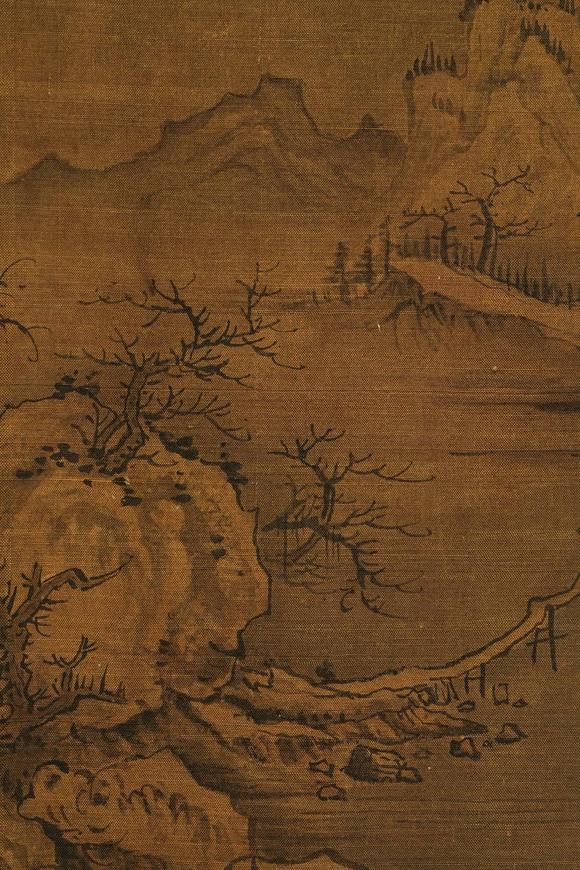 京都祇園會(huì)拍賣明 佚名 山水人物圖 絹本掛軸
