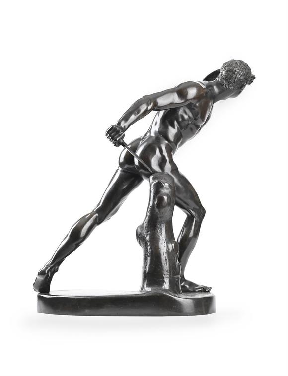 DreweattsAFTER THE ANTIQUE, A LARGE BRONZE FIGURE OF THE BORGHESE GLADIATOR, 19TH CENTURY