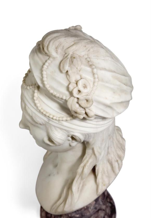 DreweattsATTRIBUTED TO IGNAZIO AND FILIPPO COLLINO, A WHITE MARBLE PORTRAIT HEAD OF A YOUNG NOBELWOMAN