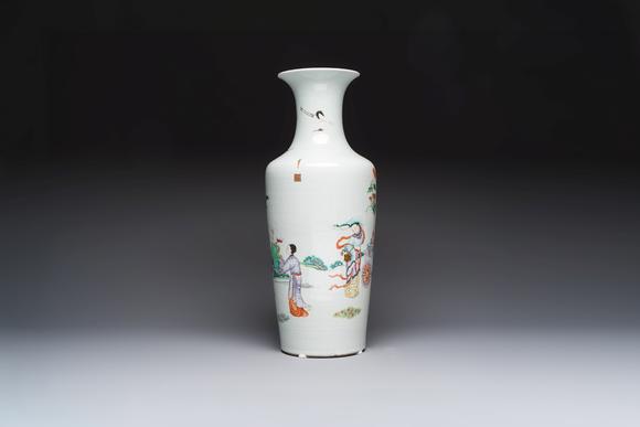 Rob Michiels AuctionsA Chinese famille rose 'Magu' vase, Qianlong mark, 19th C.