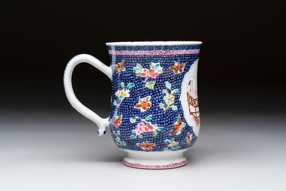 Rob Michiels AuctionsA Chinese Canton famille rose tankard with figural design, Qianlong