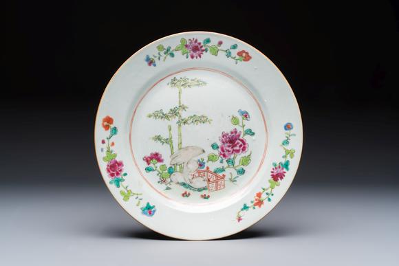 Rob Michiels AuctionsSix Chinese famille rose 'Flower Garden' plates, Qianlong