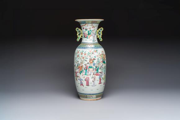 Rob Michiels AuctionsA Chinese famille rose vase with narrative design, 19th C.