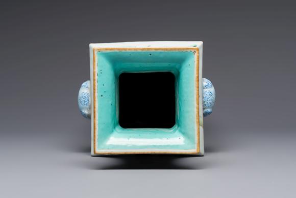 Rob Michiels AuctionsA Chinese famille rose square vase with narrative design, 19th C.