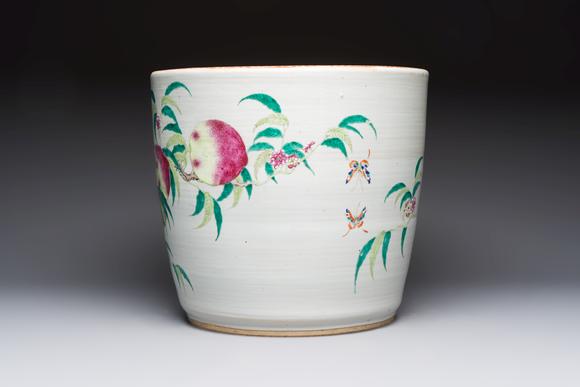 Rob Michiels AuctionsA Chinese famille rose 'Nine Peaches' jardinière, 19th C.
