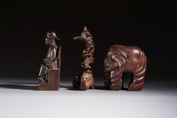 Rob Michiels AuctionsA group of 11 Chinese carved bamboo and wooden works, 19/20th C.