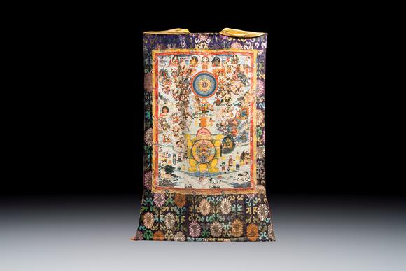 Rob Michiels AuctionsA very large Tibetan 'Astrological Calendar' thangka, 20th C.