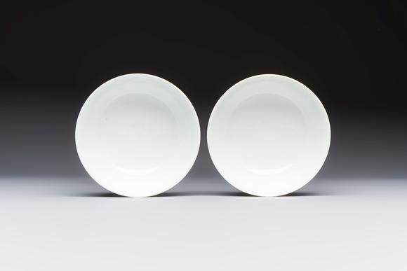 Rob Michiels AuctionsA pair of Chinese blue and white 'lotus scroll' bowls, Yongzheng mark and of the period