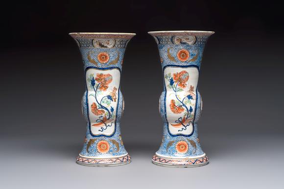 Rob Michiels AuctionsAn exceptional polychrome Dutch Delft five-piece garniture in Chinese Kangxi style, first quarter 18th C.