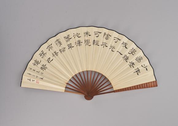 東京中央王福廠（1879-1960）、汪亞塵（1894-1983）、溥傑（1907-1994）、李燕生（1953-）書畫成扇四把