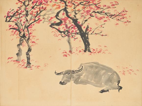 東京中央李可染（1907-1989） 款 牡牛冊(cè)頁(yè)
