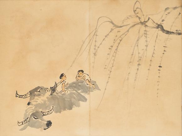 東京中央李可染（1907-1989） 款 牡牛冊頁