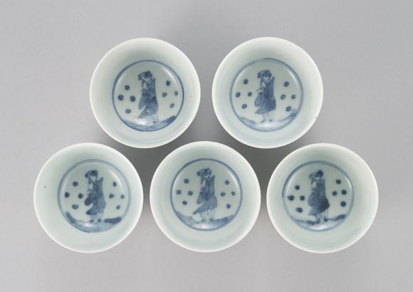 東京中央清 青花煎茶碗一組