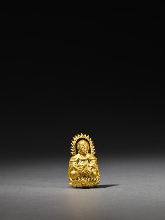允臧齋明  純金錘鍱神祇像挑心