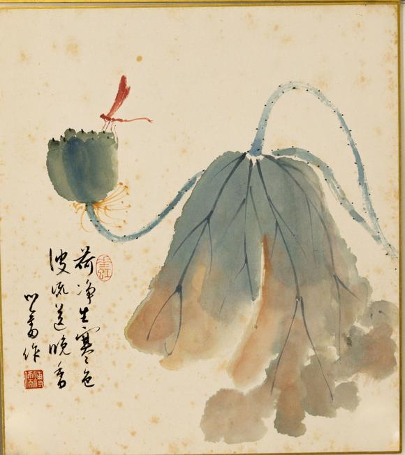 大阪美術(shù)商會溥儒 清荷四屏