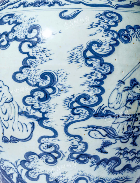 中古陶明空白期 正統(tǒng)朝青花雙故事紋梅瓶