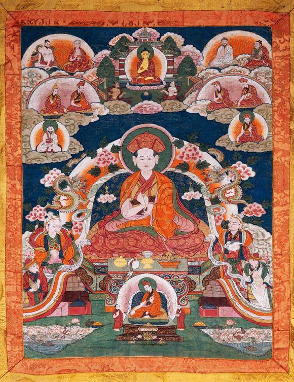 中古陶18世紀(jì) 培瑪卡波唐卡