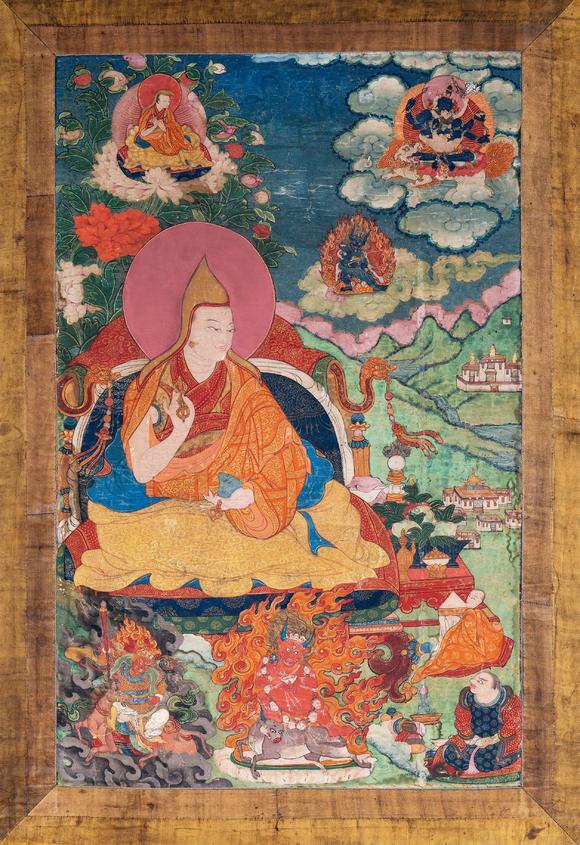 中古陶18世紀(jì) 三世達(dá)賴索南嘉措唐卡