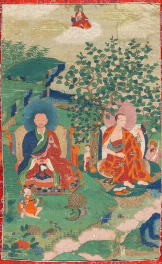 中古陶18世紀 羅漢唐卡兩幅