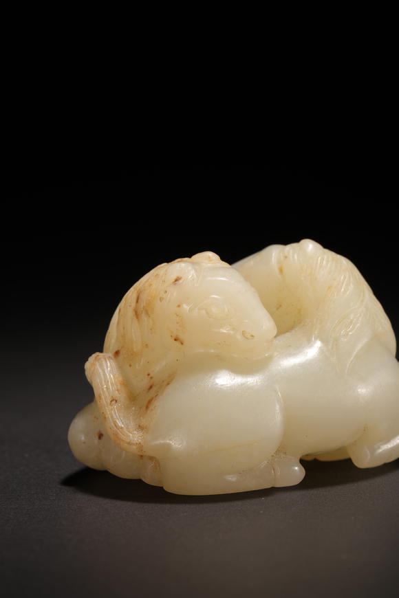 春和美術(shù)清代 和田白玉雙馬