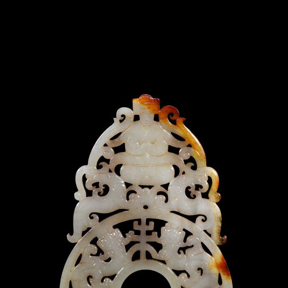 春和美術(shù)鏤雕神人龍鳳紋出廓璧