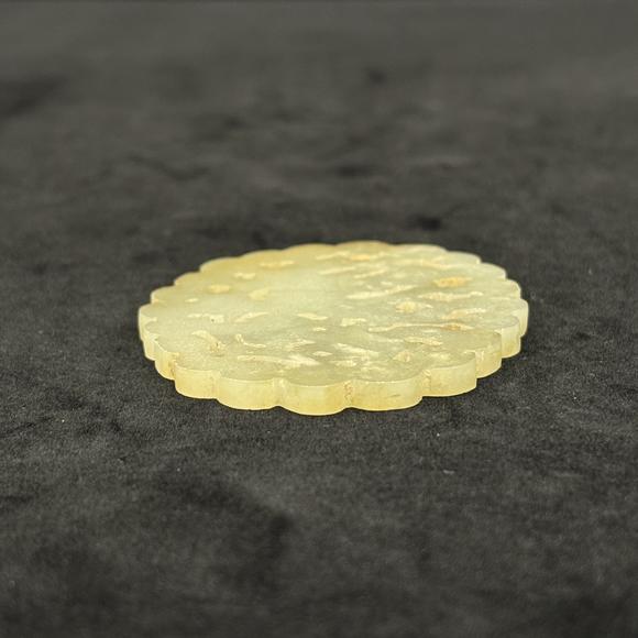 南京十竹齋白玉鏤雕連珠花鳥紋圓佩 白玉鏤雕連珠螭龍紋佩兩件