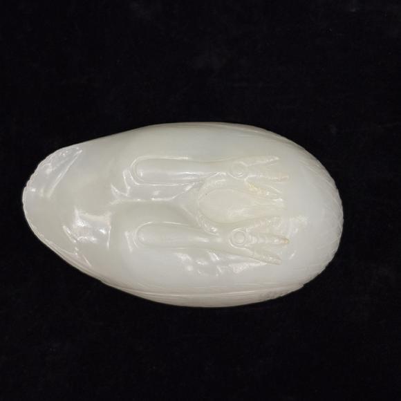 南京十竹齋白玉安居樂業(yè)蓋盒一對(duì)
